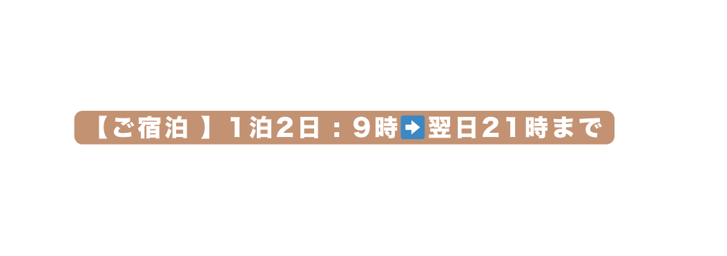 ご宿泊 1泊2日 9時 翌日21時まで