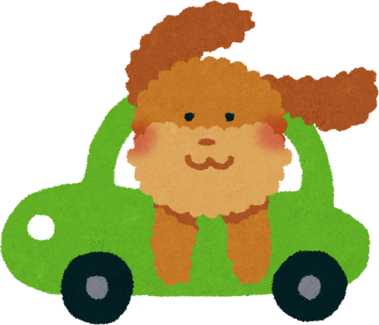 Illustration of a Cute Dog Driving a Green Car